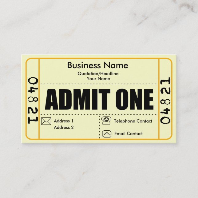 Admettez un carte de visite (Devant)