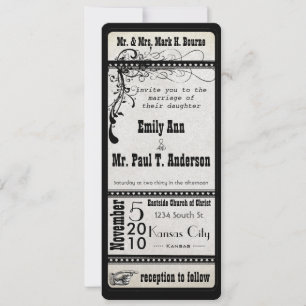 Admettre deux invitations Vintages de Mariage de b