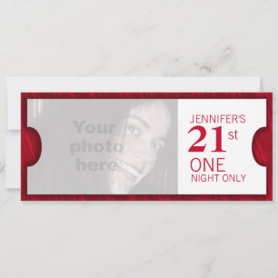 Admettre un VIP 21e anniversaire invitation photo