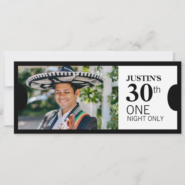 Admettre un VIP 30e anniversaire photo invitation (Devant)