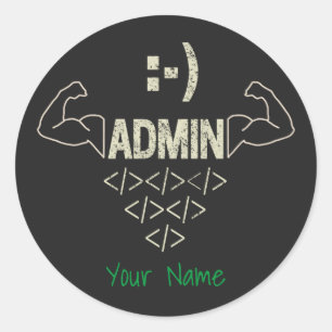 Admin Administrator IT Sysadmin Computer Scientist Classic Round Sticker
