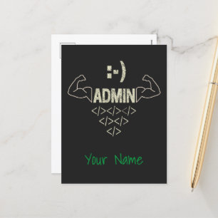 Admin Administrator IT Sysadmin Computer Scientist Holiday Postcard
