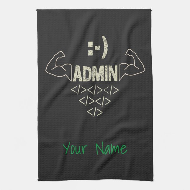 Admin Administrator IT Sysadmin Computer Scientist Kitchen Towel (Vertical)