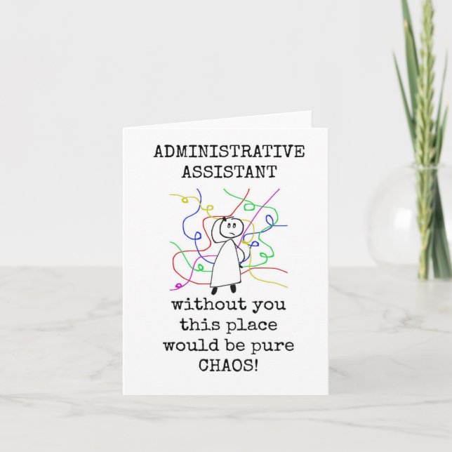 Admin Assistant Appreciation Card, Funny Card (Front)