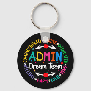 Admin dream team back to school front office keychain