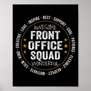 Admin Istant Funny Front Office Squad School Staff Poster