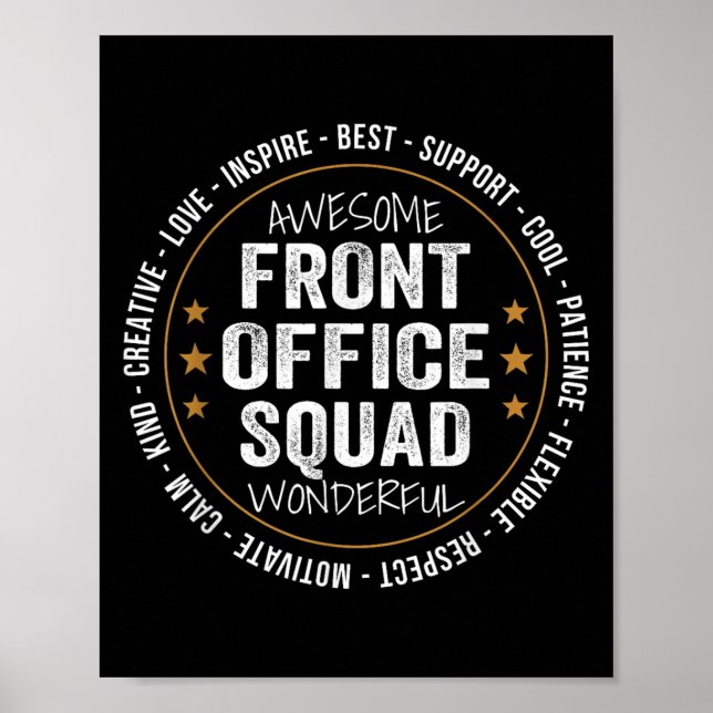 Admin Istant Funny Front Office Squad School Staff Poster (Front)