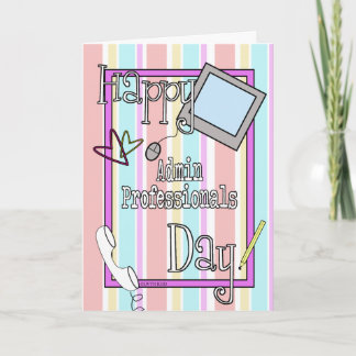 Admin Professionals Day with Stripes and Phone Card