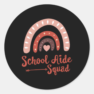 Admin School Aide Squad Funny Ck To School Teacher Classic Round Sticker
