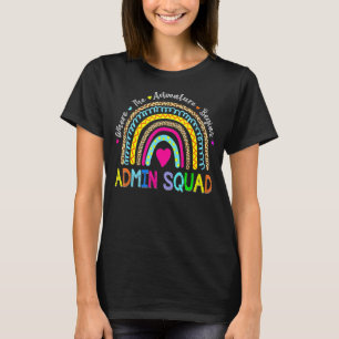 Admin Squad Administrator Rainbow Teacher Back To T-Shirt