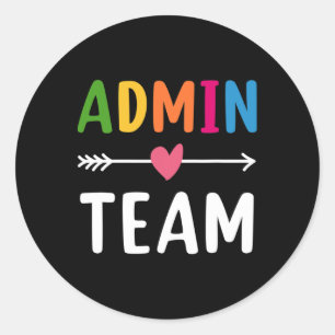 Admin Team Back To School Matching Group Squad Classic Round Sticker