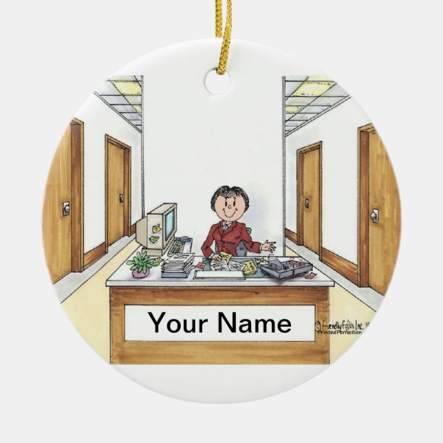 Administrative Assistant - Female Ceramic Ornament (Front)