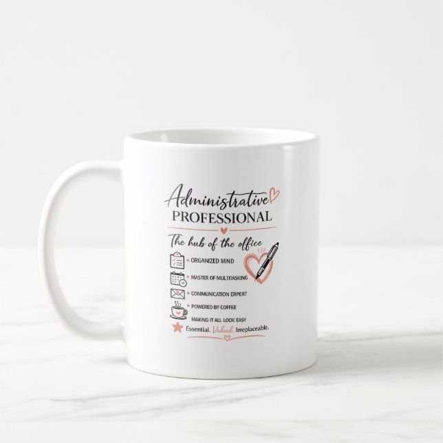 Administrative Professional Appreciation Gift Coffee Mug (Left)