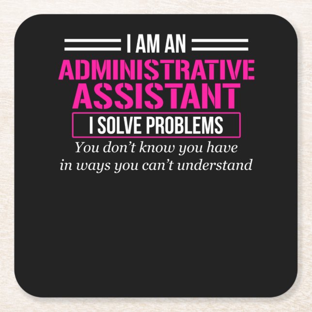 Administrative Professional Assistant Day Square Paper Coaster (Front)