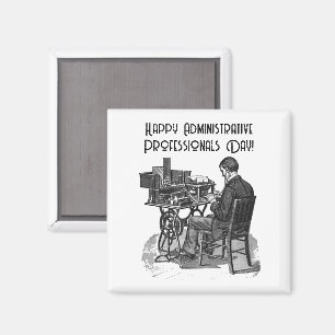 Administrative Professional Day Male Typist Art Magnet