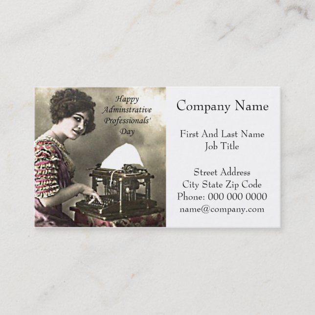 Administrative Professional Day Vintage Photo Business Card (Front)