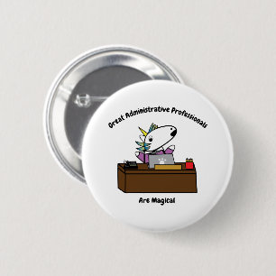 Administrative Professional Unicorn Personalize 2 Inch Round Button