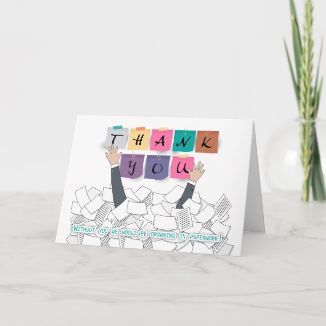 Administrative Professionals Day Thank You, Drowni Thank You Card (Front)