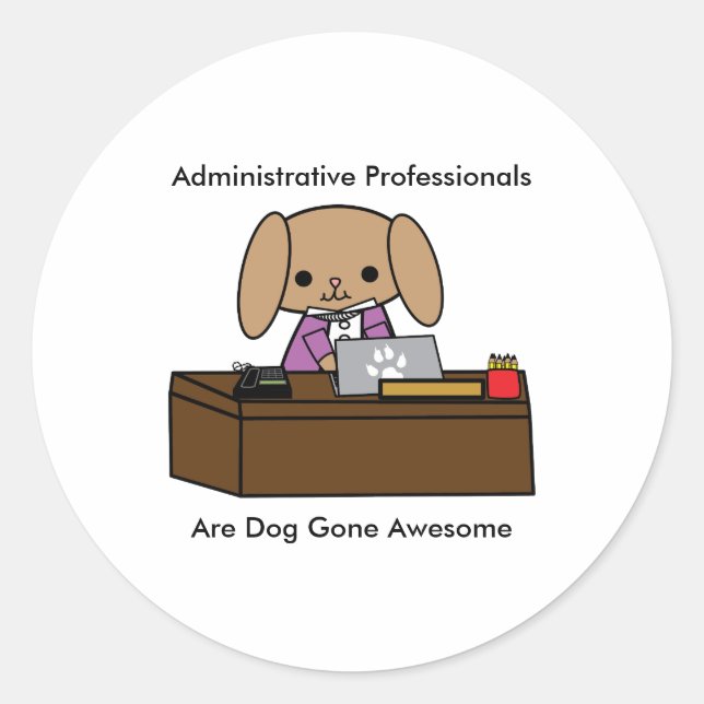 Administrative Professionals Personalize Cute Classic Round Sticker (Front)