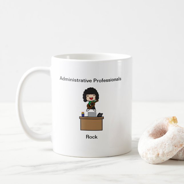 Administrative Professionals Rock Cute Personalize Coffee Mug (With Donut)