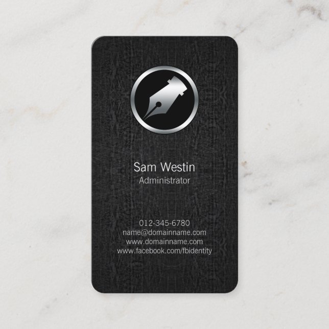 Administrator Black Grunge Business Card (Front)