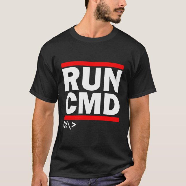 Admins Programmers Run Cmd T-Shirt (Front)