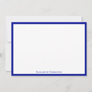 Admiral Blue Elegant Modern Flat Note Card