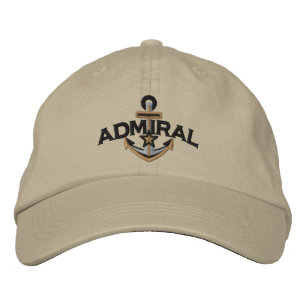 Admiral Nautical Star Anchor Embroidery Embroidered Hat