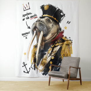 Admiral of the Arctic Majestic Walrus Tapestry