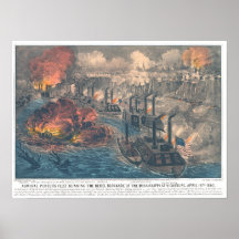 Admiral Porters Fleet Running the Rebel Blockade 