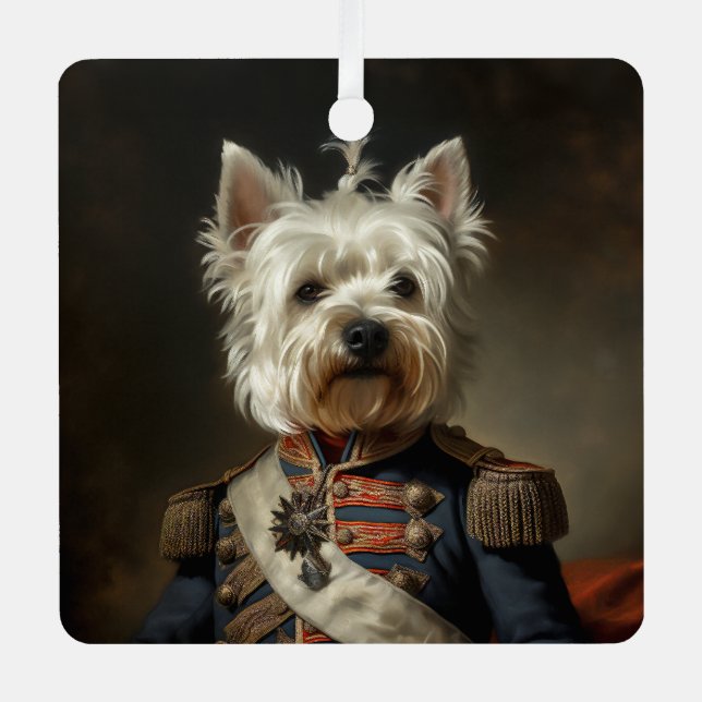 Admiral West Highland Terrier Metal Ornament (Front)