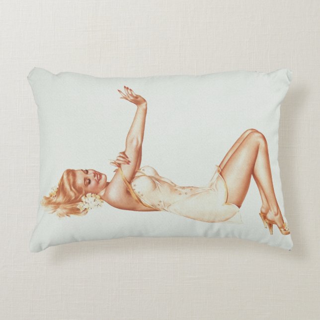 Admiration Pin-up Girl Art by Alberto Vargas Accent Pillow (Front)