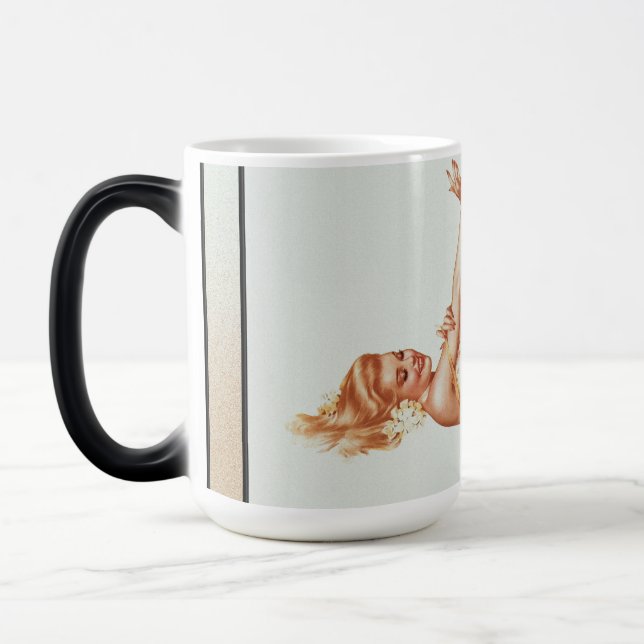 Admiration Pin-up Girl Art by Alberto Vargas Magic Mug (Left)