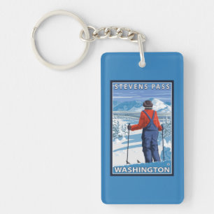 Admirer de skieur - passage de Stevens, Washington