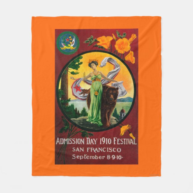 Admission Day Advertisment, State Festival Fleece Blanket (Front)