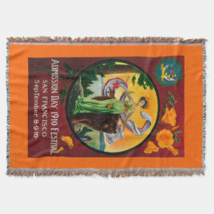 Admission Day Advertisment, State Festival Throw Blanket