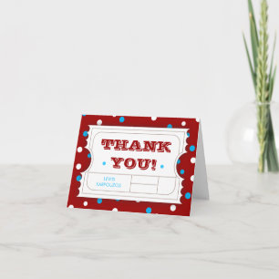 Admission Ticket Carnival Colour Thank You Card