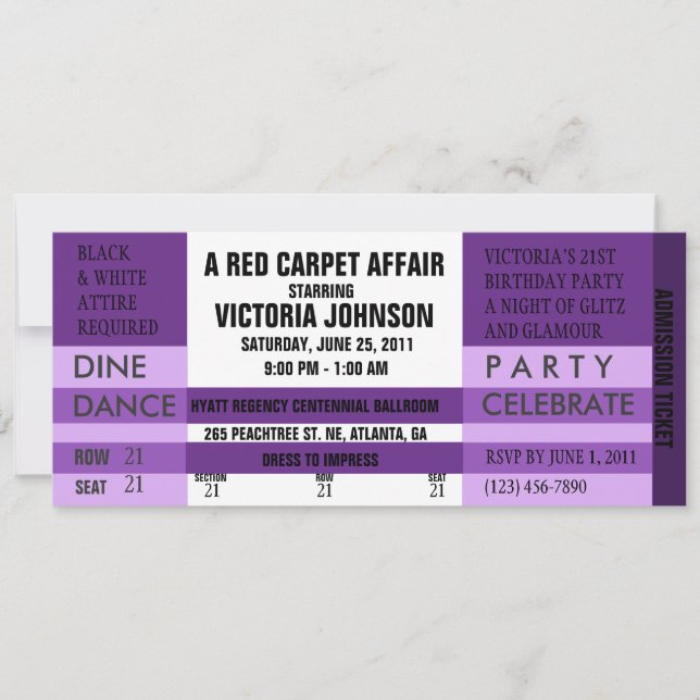 Admission Ticket Invite [Purple] (Front)