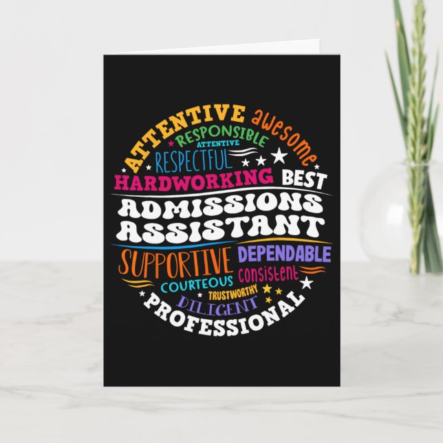 Admissions Istant Squad Life Teacher Appreciation  Card (Front)