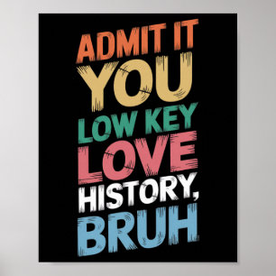 Admit It You Low Key Love History Bruh Funny Histo Poster