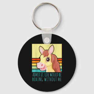 Admit life would be boring without retro horse keychain