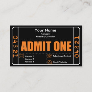 Admit One Business card