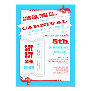 carnival birthday invitations announcements zazzle ca