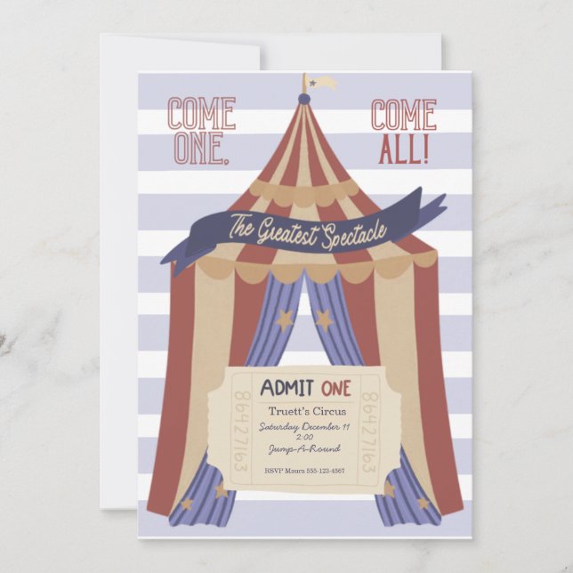 Admit ONE Circus Birthday Invitation (Devant)