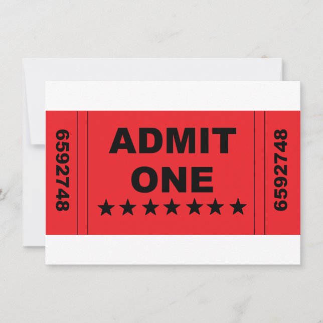 "Admit One" Invitation (Front)