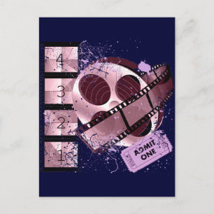 ADMIT ONE MOVIE FILM DESIGN POSTCARD