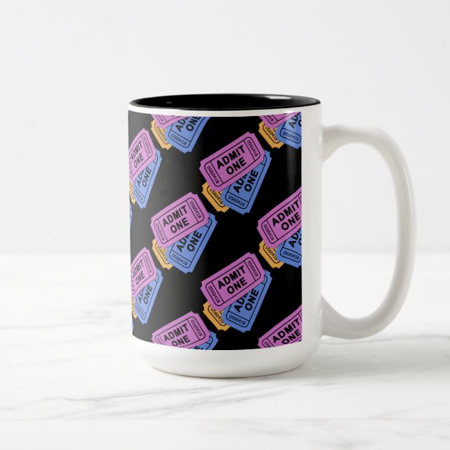 Admit One Movie Night Two-Tone Coffee Mug (Right)