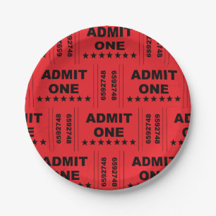 "Admit One" Paper Plates