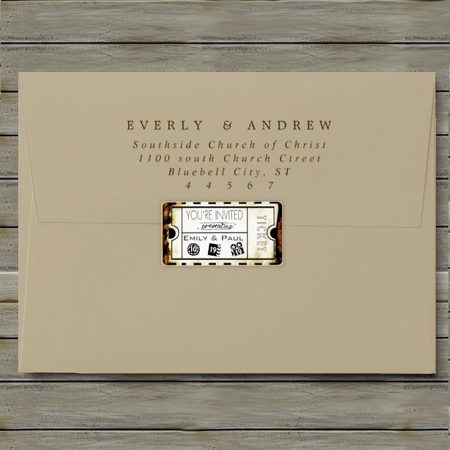 Admit One Save the Date Label (Creator Uploaded)