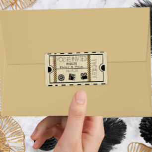 Admit One Save the Date RickRack Trim Label